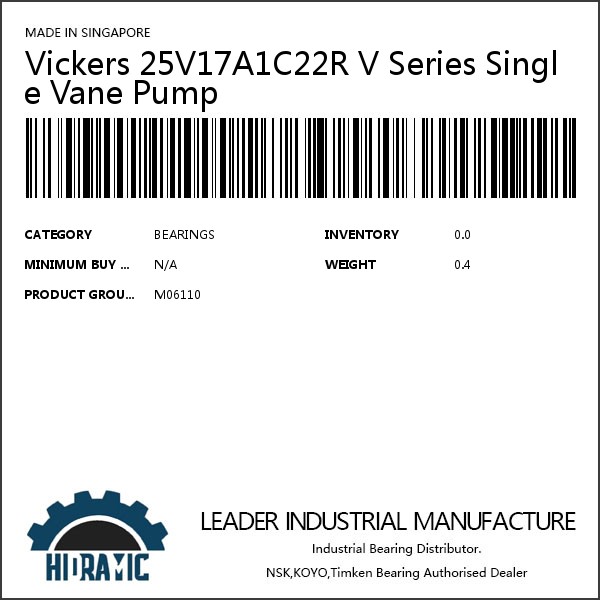 Vickers 25V17A1C22R V Series Single Vane Pump