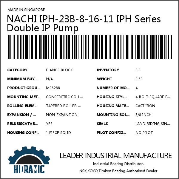 NACHI IPH-23B-8-16-11 IPH Series Double IP Pump