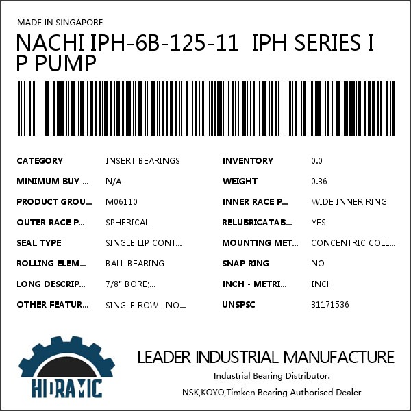 NACHI IPH-6B-125-11  IPH SERIES IP PUMP