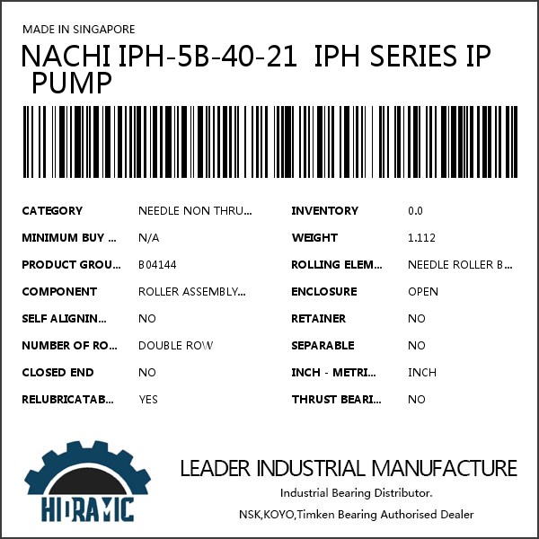 NACHI IPH-5B-40-21  IPH SERIES IP PUMP