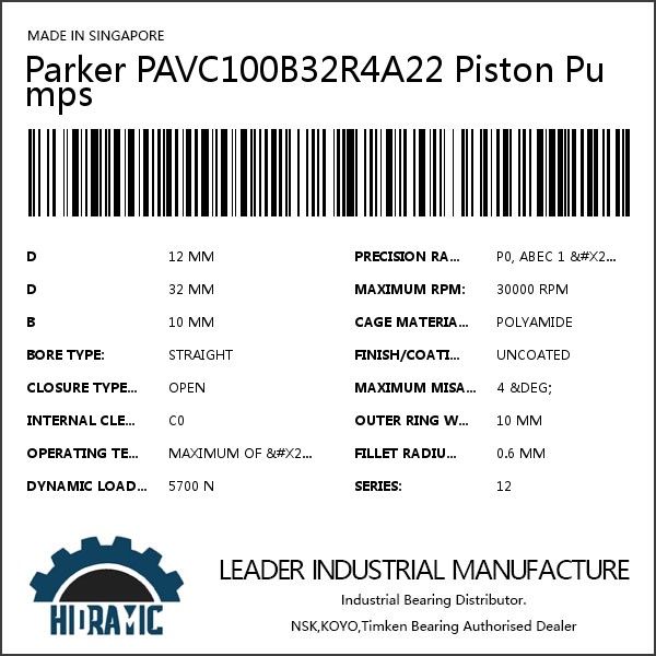 Parker PAVC100B32R4A22 Piston Pumps