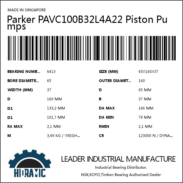 Parker PAVC100B32L4A22 Piston Pumps