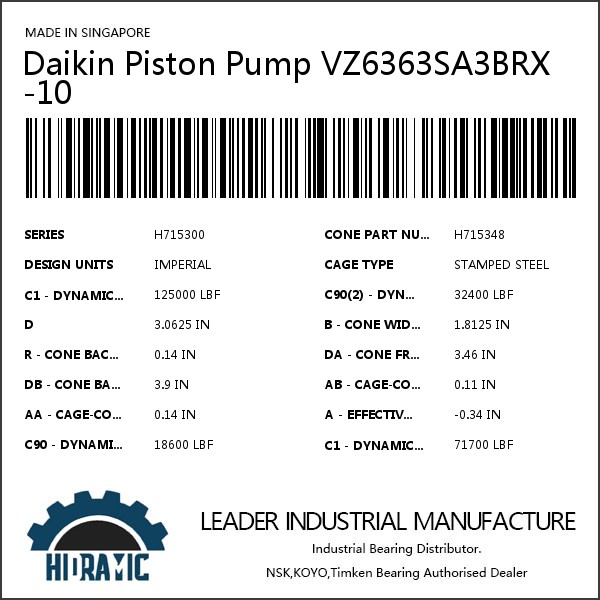 Daikin Piston Pump VZ6363SA3BRX-10