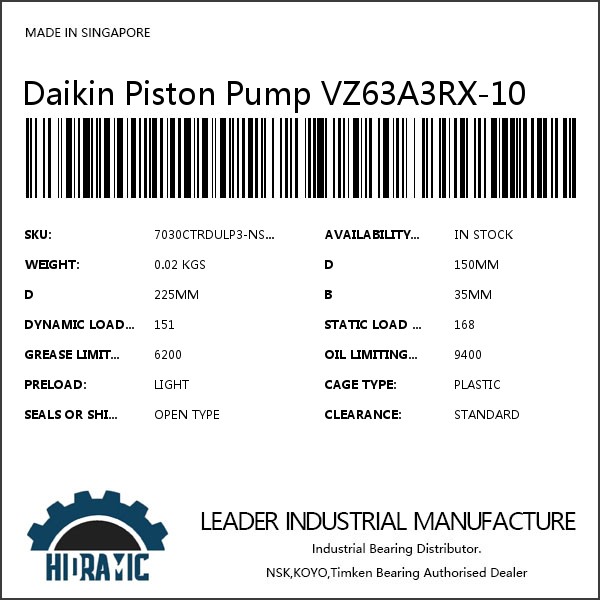 Daikin Piston Pump VZ63A3RX-10