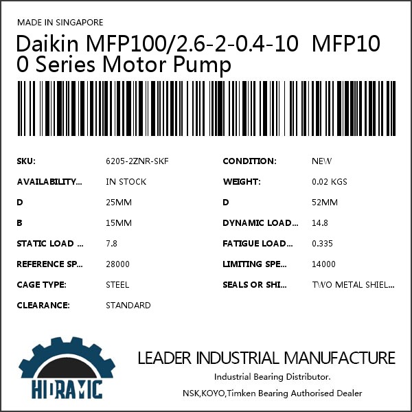 Daikin MFP100/2.6-2-0.4-10  MFP100 Series Motor Pump