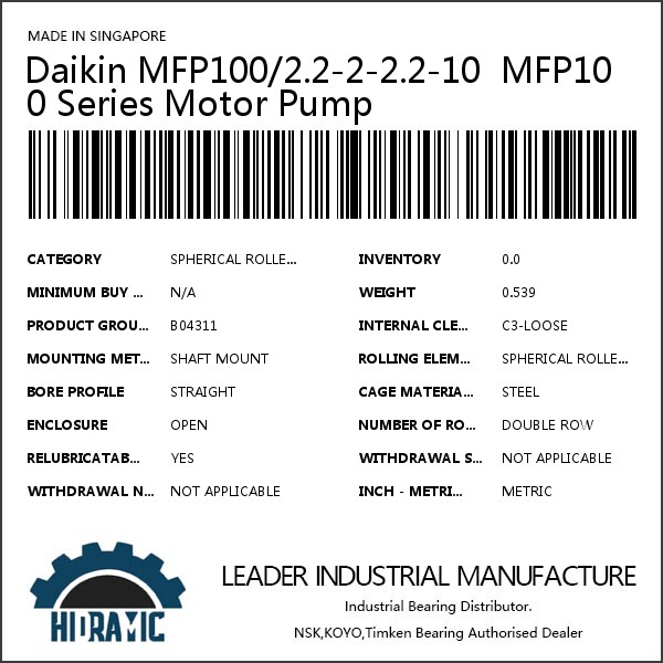 Daikin MFP100/2.2-2-2.2-10  MFP100 Series Motor Pump