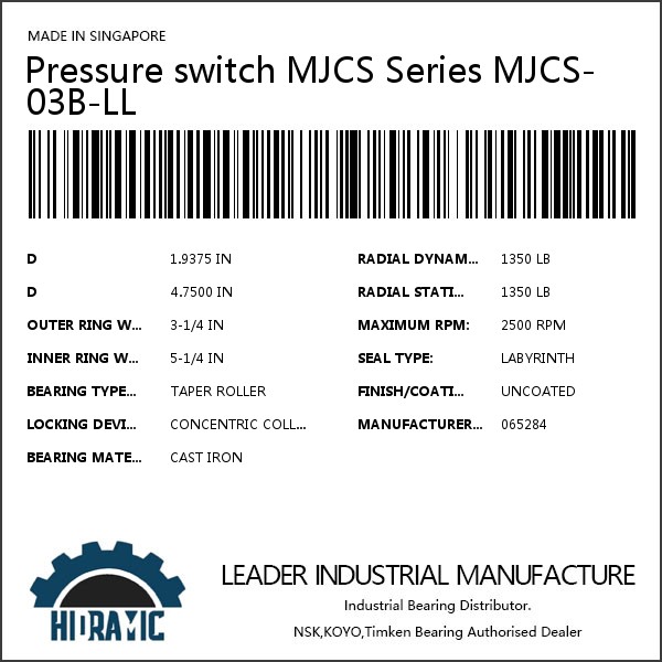 Pressure switch MJCS Series MJCS-03B-LL