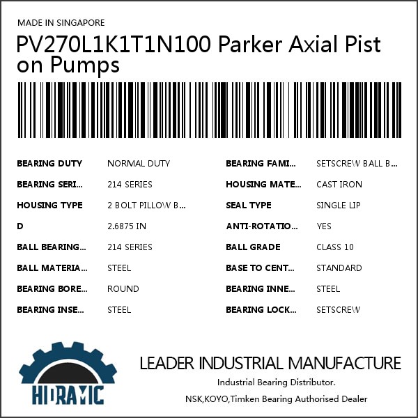 PV270L1K1T1N100 Parker Axial Piston Pumps