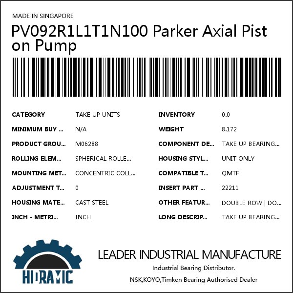 PV092R1L1T1N100 Parker Axial Piston Pump