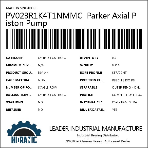 PV023R1K4T1NMMC  Parker Axial Piston Pump