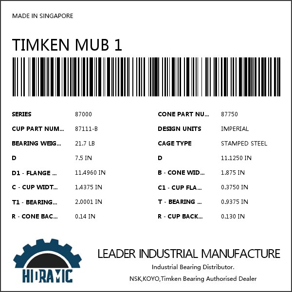 TIMKEN MUB 1