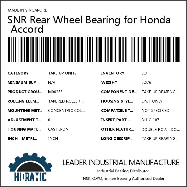 SNR Rear Wheel Bearing for Honda Accord