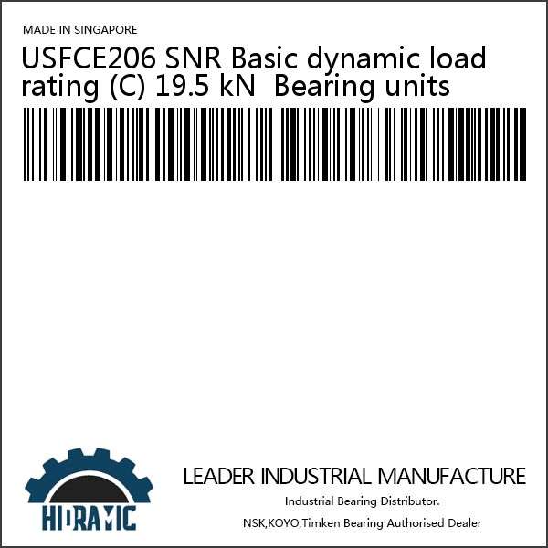 USFCE206 SNR Basic dynamic load rating (C) 19.5 kN  Bearing units