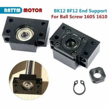 1610 Standard Ball Screw SFU1610 L-600mm + Ballnut + Ballscrew Support BK12 BF12