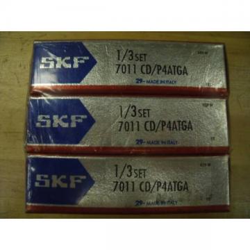NEW SKF 7011CD/P4ATGA Set of (3) Bearings