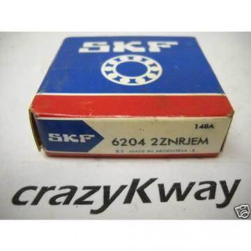 1 NIB SKF 6204-2ZNRJEM 62042ZNRJEM DEEP GROOVE BALL BEARING