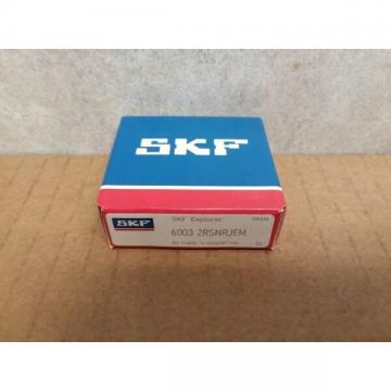 NIB SKF 6003 2RS NR BEARING RUBBER SHIELD 60032RSNRJEM 17x35x10 mm w/ SNAP RING