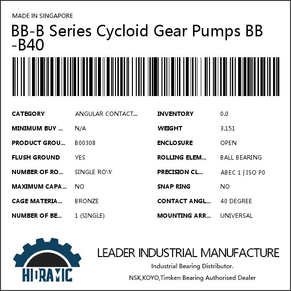 BB-B Series Cycloid Gear Pumps BB-B40