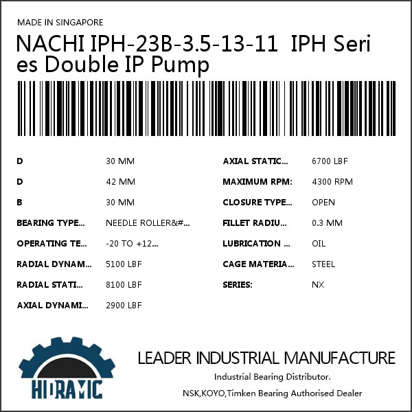 NACHI IPH-23B-3.5-13-11  IPH Series Double IP Pump
