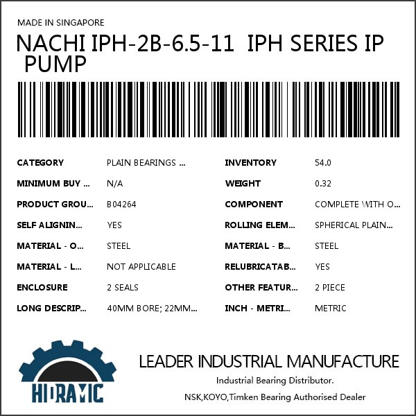 NACHI IPH-2B-6.5-11  IPH SERIES IP PUMP