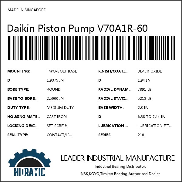 Daikin Piston Pump V70A1R-60