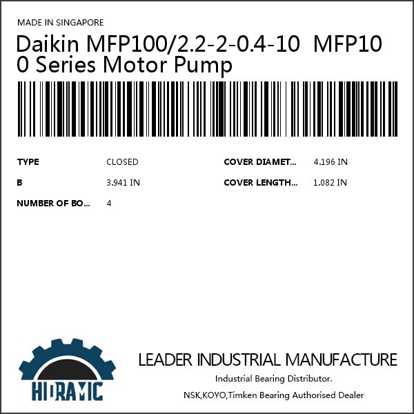 Daikin MFP100/2.2-2-0.4-10  MFP100 Series Motor Pump