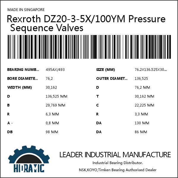 Rexroth DZ20-3-5X/100YM Pressure Sequence Valves
