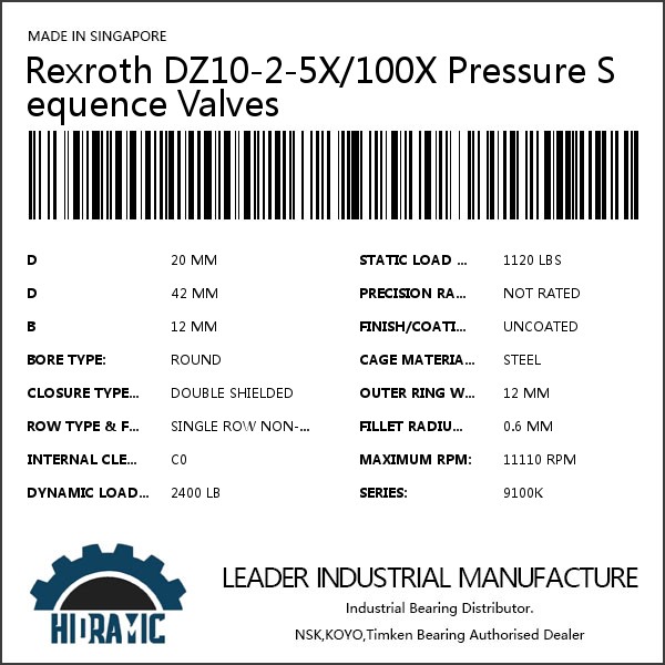 Rexroth DZ10-2-5X/100X Pressure Sequence Valves