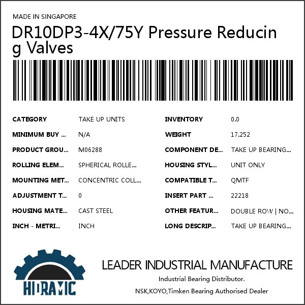DR10DP3-4X/75Y Pressure Reducing Valves