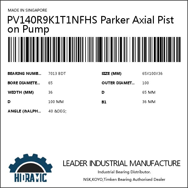 PV140R9K1T1NFHS Parker Axial Piston Pump