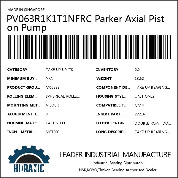 PV063R1K1T1NFRC Parker Axial Piston Pump