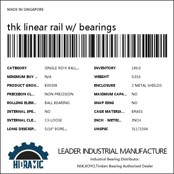 thk linear rail w/ bearings