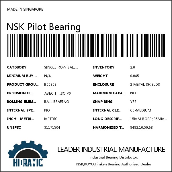 NSK Pilot Bearing #1 small image