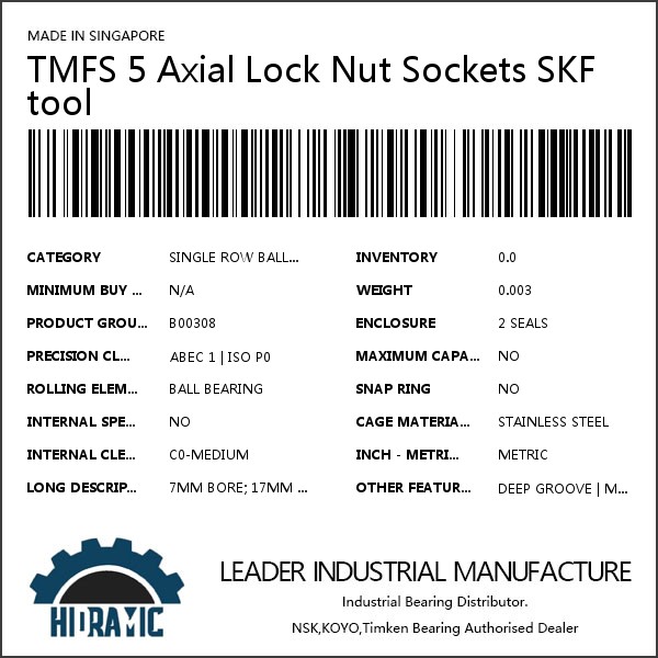 TMFS 5 Axial Lock Nut Sockets SKF tool