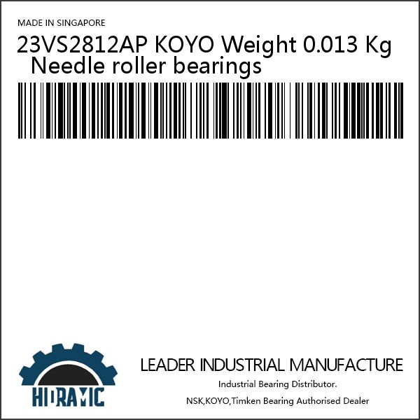 23VS2812AP KOYO Weight 0.013 Kg  Needle roller bearings