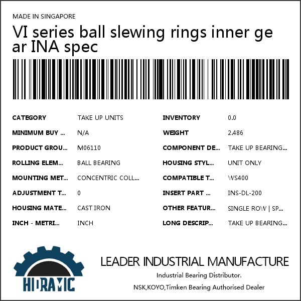 VI series ball slewing rings inner gear INA spec #1 small image