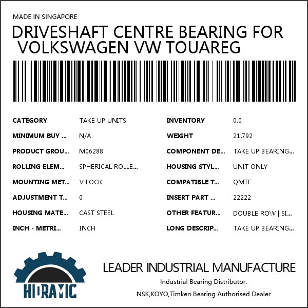 DRIVESHAFT CENTRE BEARING FOR VOLKSWAGEN VW TOUAREG #1 image
