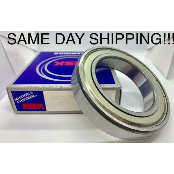 (2) NSK 6012ZZ CM DEEP GROOVE BALL BEARING SINGLE ROW DOUBLE SHIELD QUANTITY 2 #1 image