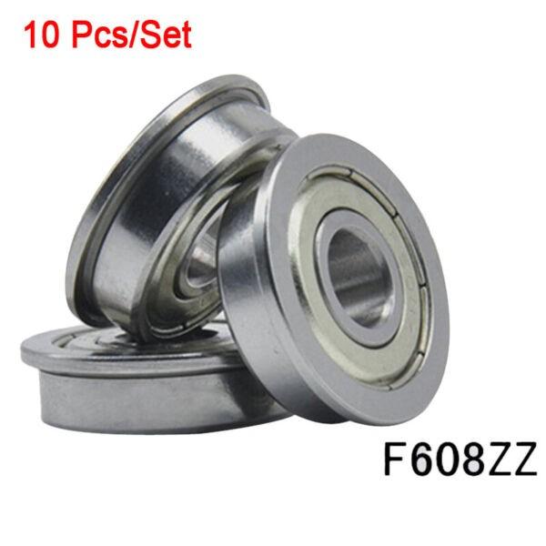 New 10pcs Flange Ball Bearing F608ZZ 8*22*7 mm Metric flanged Bearing #1 image