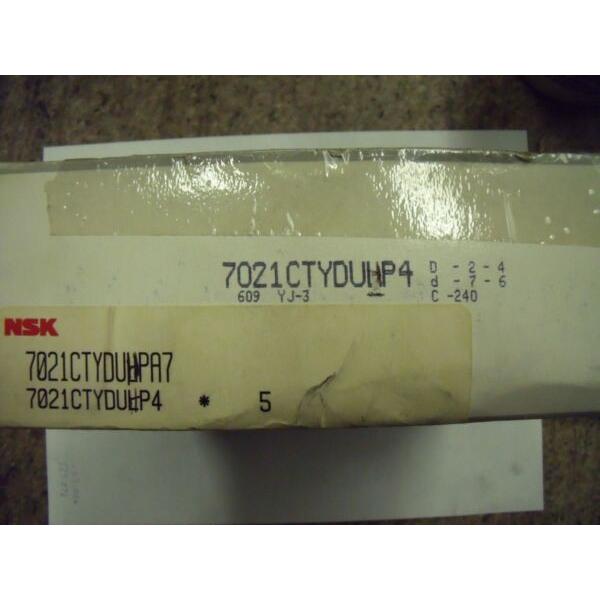 NEW NSK 1 SET OF (2) 7021CTYDUHP4 ANGULAR CONTACT SUPER PRECISION BEARING #1 image