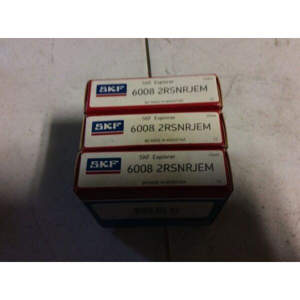 3-SKF,Bearings#6008 2RSNRJEM, Free shipping to lower 48, 30 day warranty #1 image