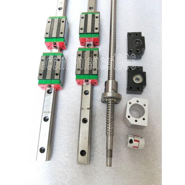 20-1500mm 2x Linear Guideway Rail profile 4x Pillow block carriage bearing block #1 image