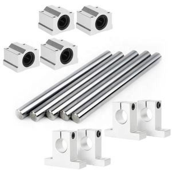 4pcs 8mm SK8 Bearing CNC Aluminum Linear Rail Shaft Guide Support US Seller #1 image